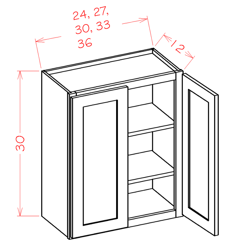 Antique White 2 Doors 2 Shelves Wall Cabinet E259682