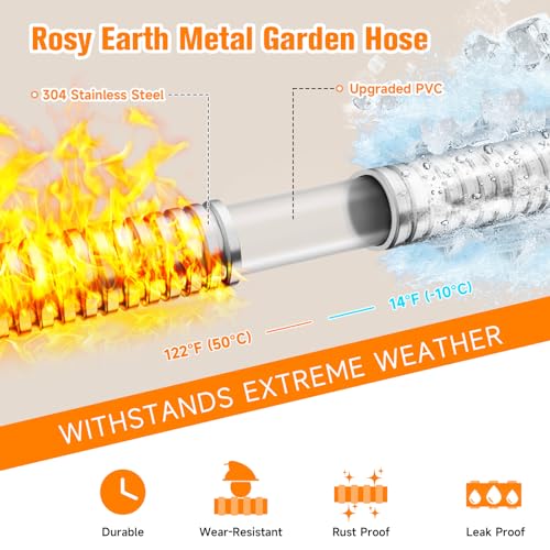 100 FT Stainless Steel Expandable Garden Hose D2470