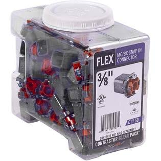 3/8 in. Flexible Metal Conduit Snap in Connector, 50 per Pack H199