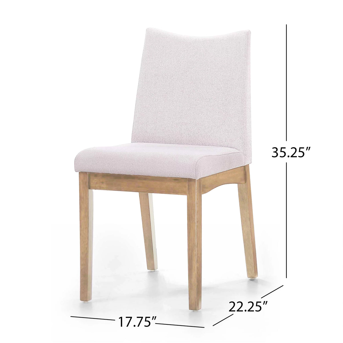 Set of 2 Light Beige Fabric Upholstered Dining Chairs A475919