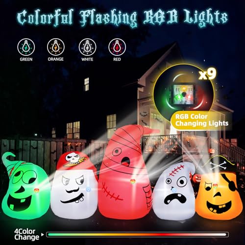 8FT Halloween Inflatable Pumpkin with Built-in LED Lights H85745