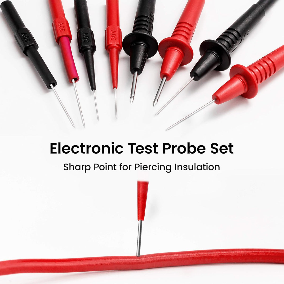 23PCS Multimeter Test Leads Kit with Replaceable Precision Probes, Alligator Clips, Test Hook, Flexible Wires G73918