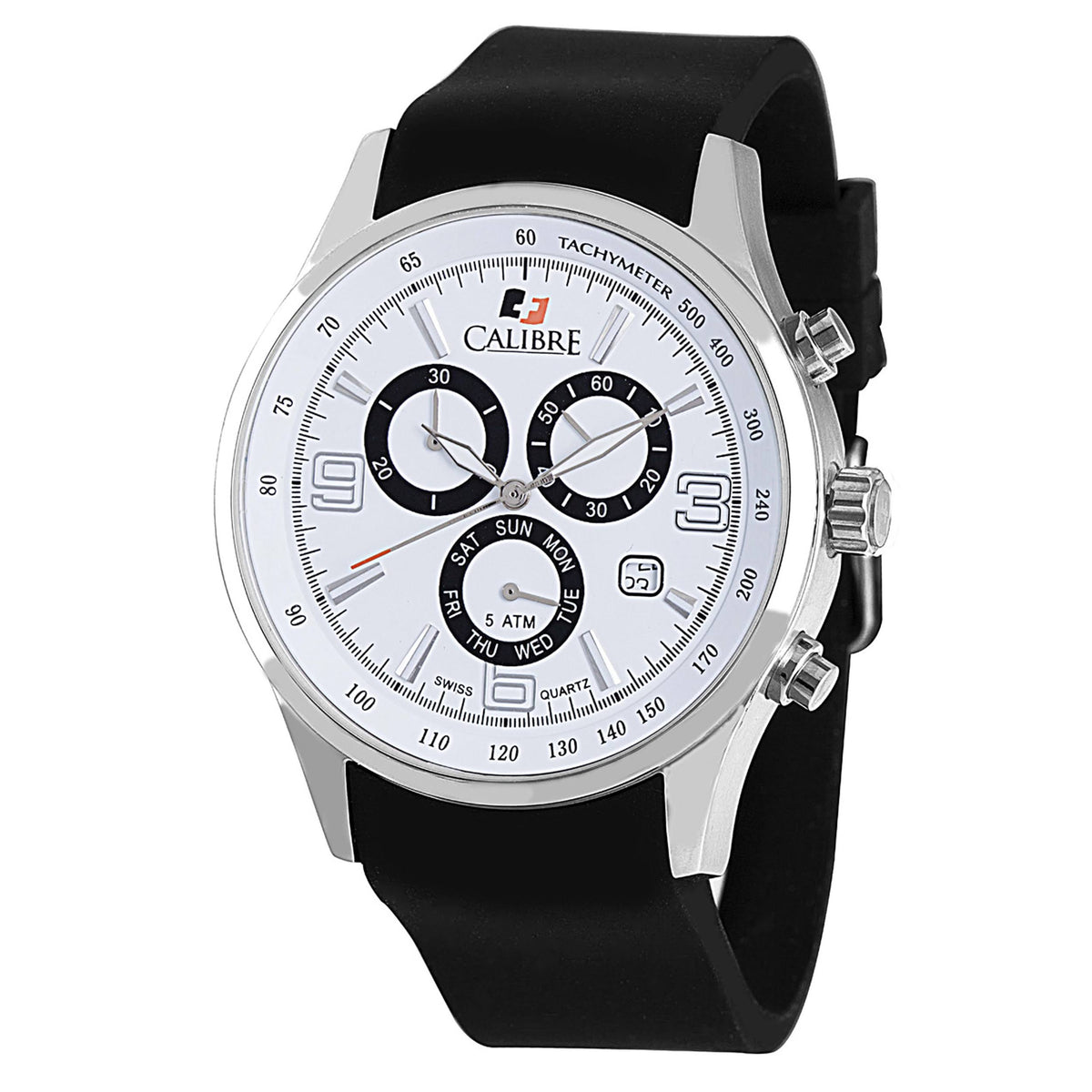 Men's Mauler Watch Black Silicone Strap White Dial W747414