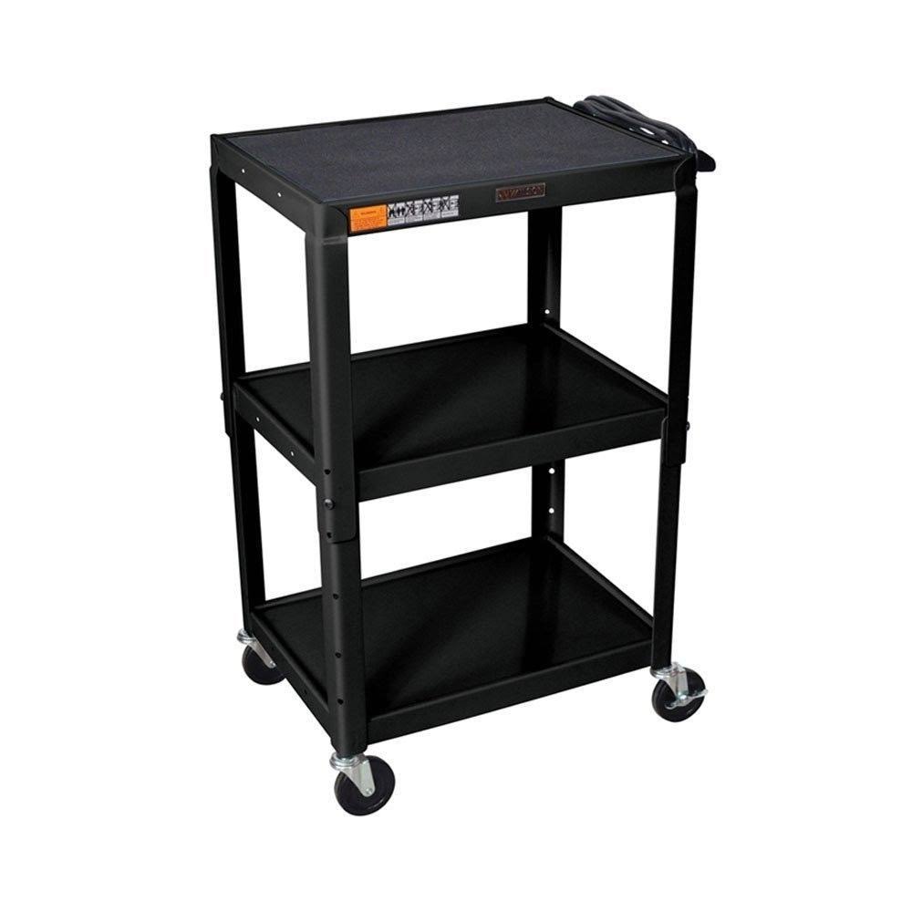 Black Adjustable Height AV Cart U26864