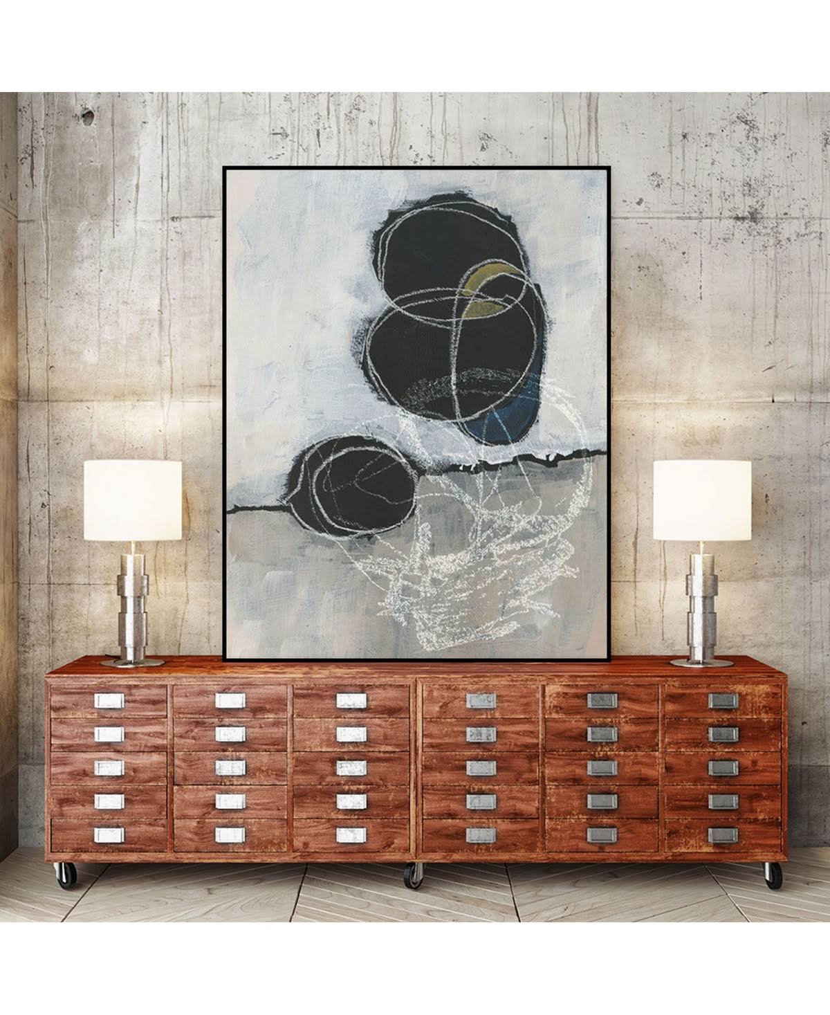 Framed Canvas Art Block Y37402