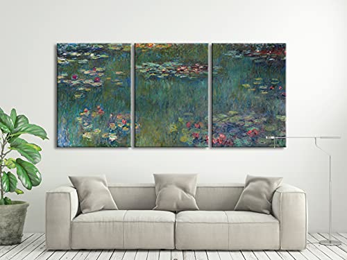 3 Panels Framed Canvas Wall Art Water Lilies B73353