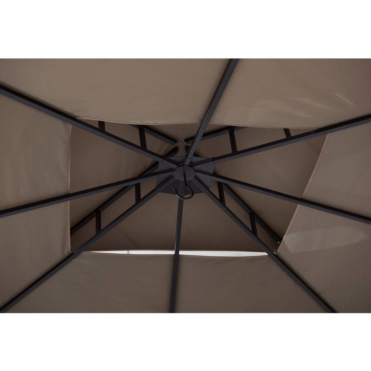 10 ft. x 12 ft. Steel Gazebo with 2-Tier Khaki Canopy A768
