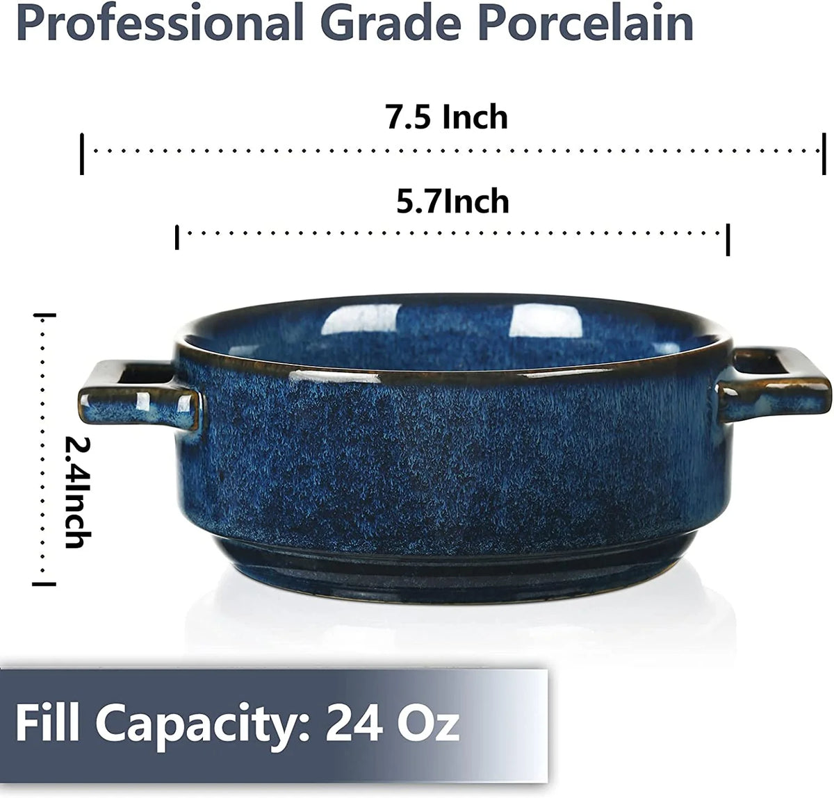 7-Piece Porcelain Blue Bakeware Set L4424