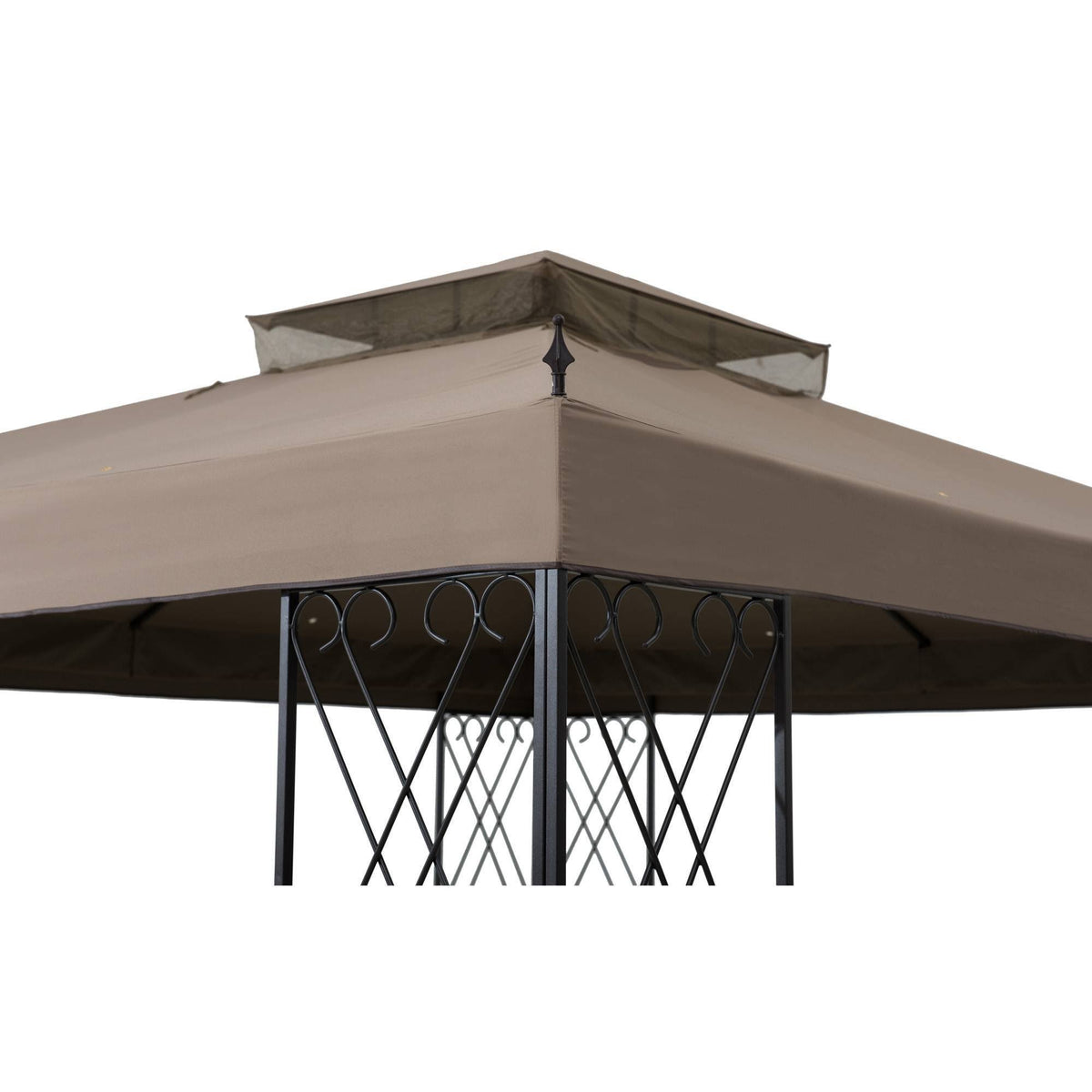 10 ft. x 12 ft. Steel Gazebo with 2-Tier Khaki Canopy A768