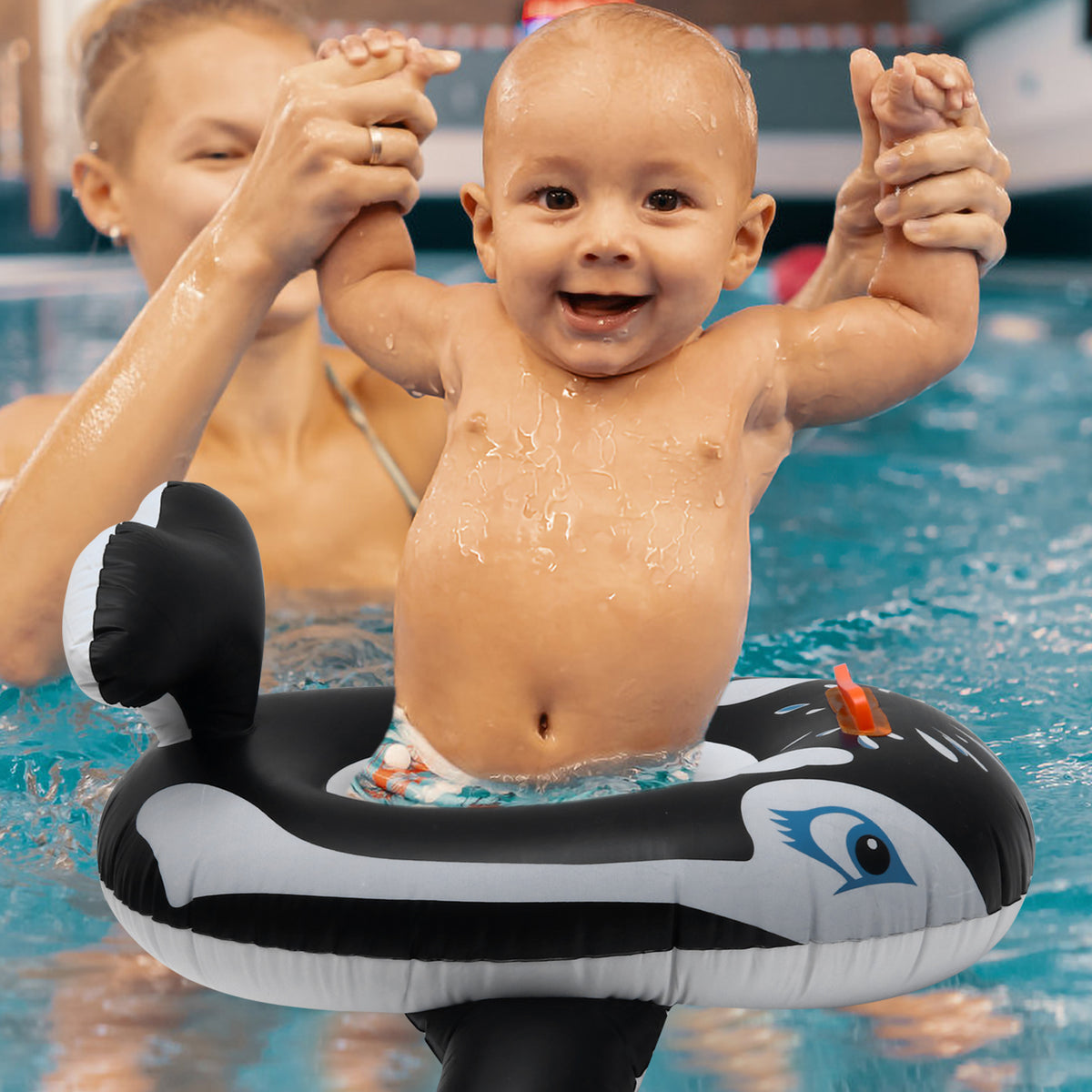 2 pcs Baby Seat Swim Ring Whale Design Pool Toys G370