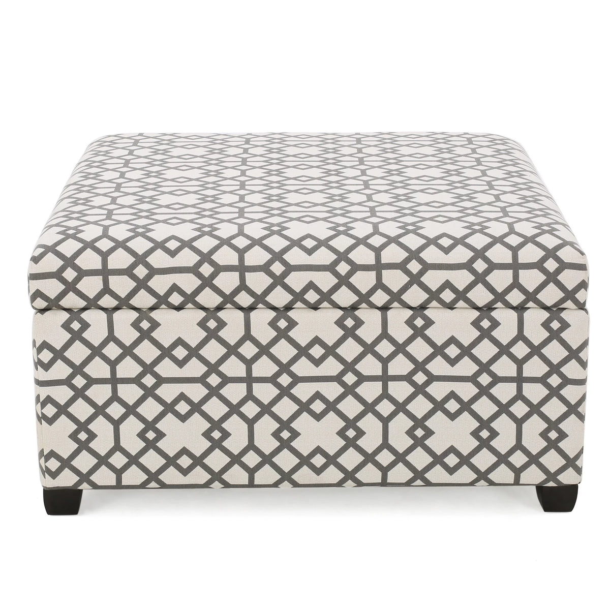 Grey Fabric Storage Ottoman E951785