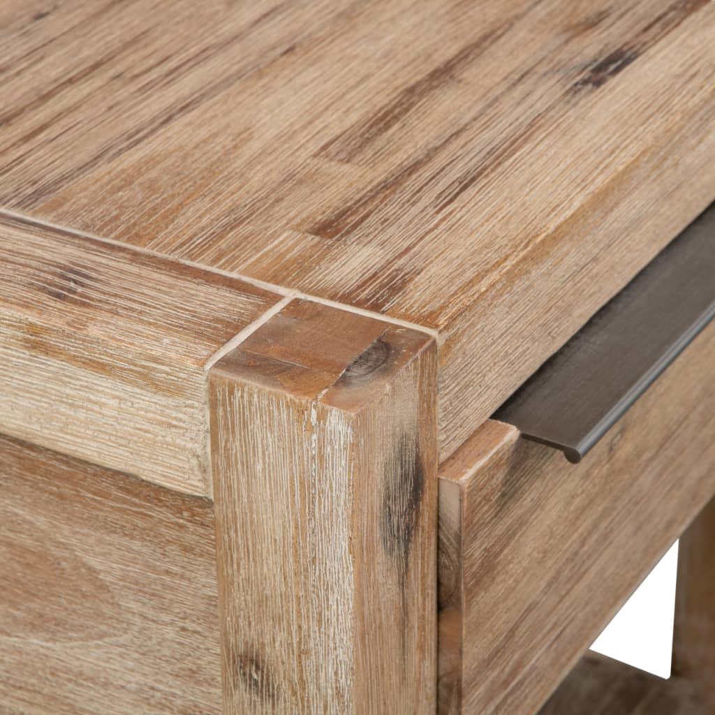 2 Pcs Solid Acacia Wood Nightstands with Drawers J7642