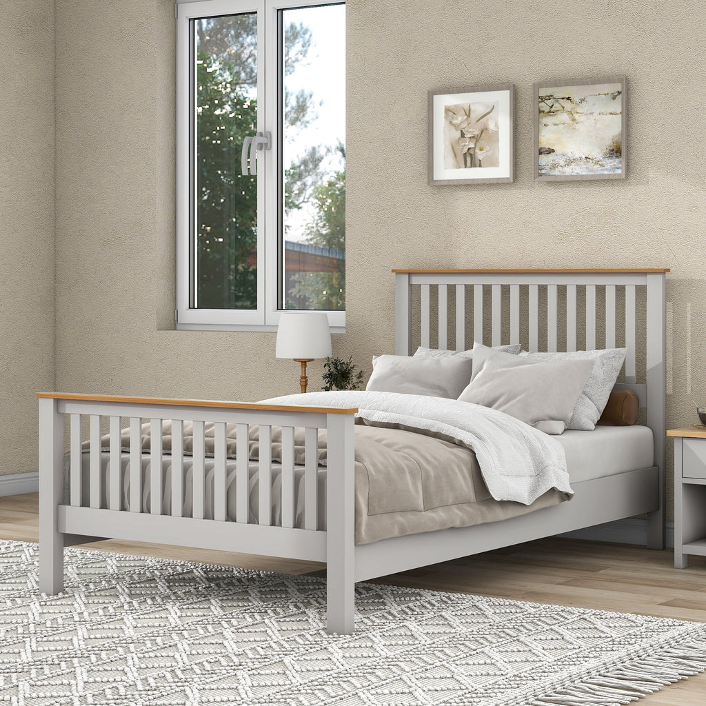 Full Size Solid Wood Platform Bed with Headboard C942510