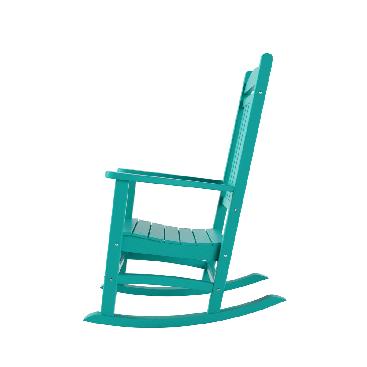 Plastic Outdoor Rocking Chairs Set of 2, Turquoise N420733