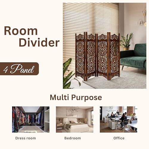 Wooden 4 Panel Foldable Room Divider O2517
