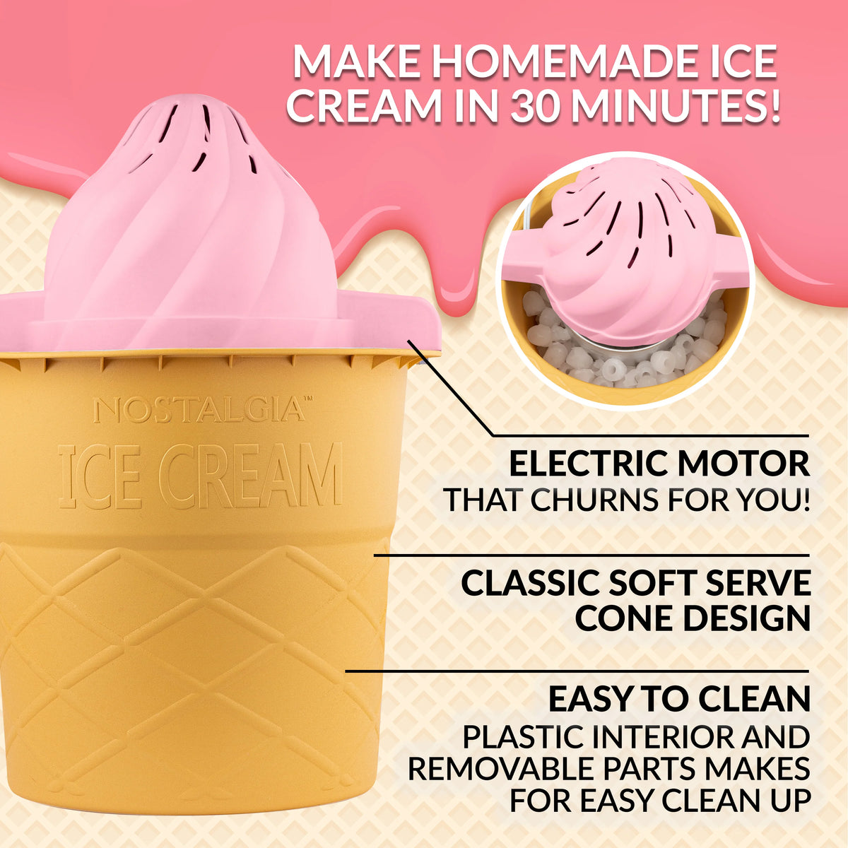 4-Quart Swirl Cone Ice Cream Maker M88596