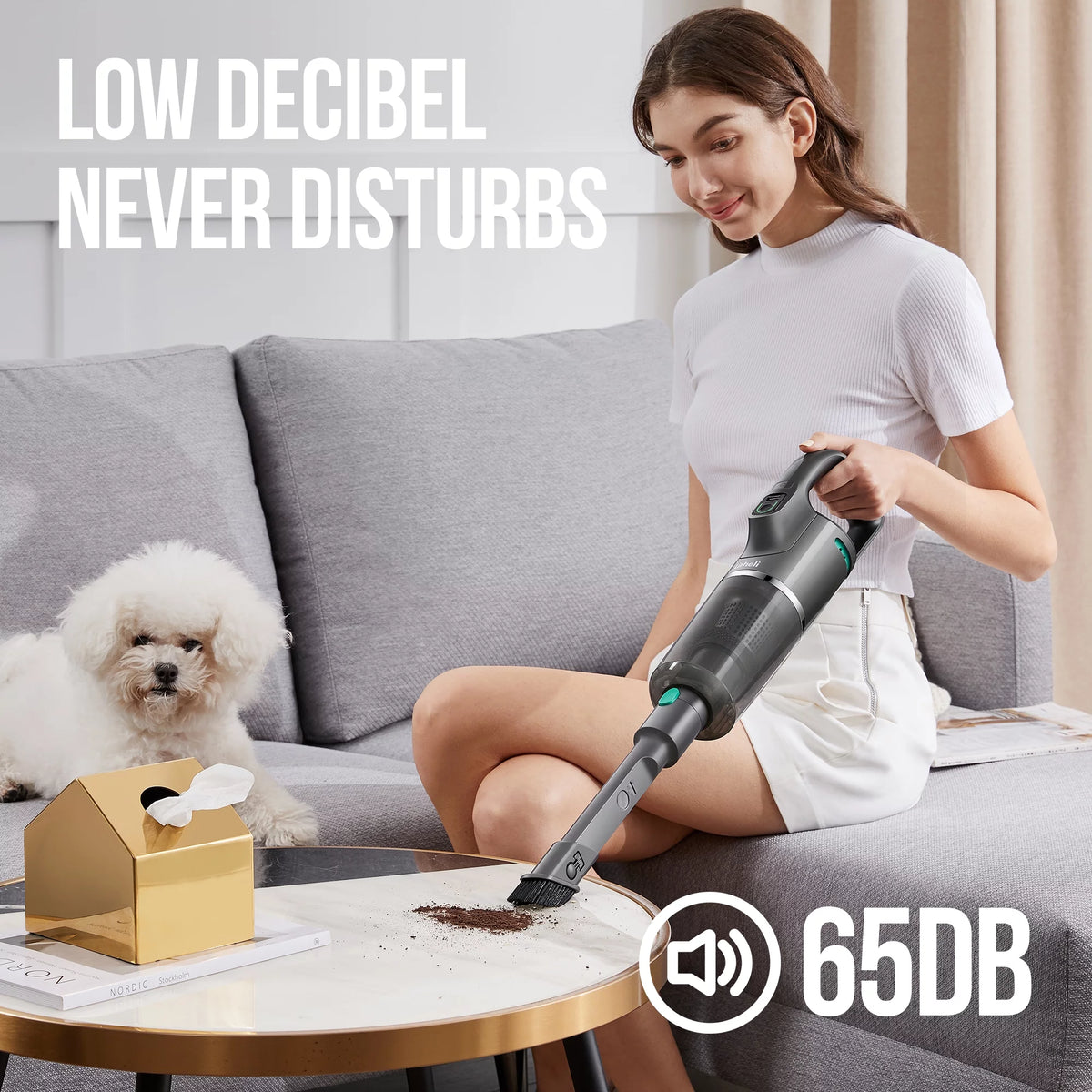 Cordless Vacuum Cleaner with 4Ah Battery White L5679