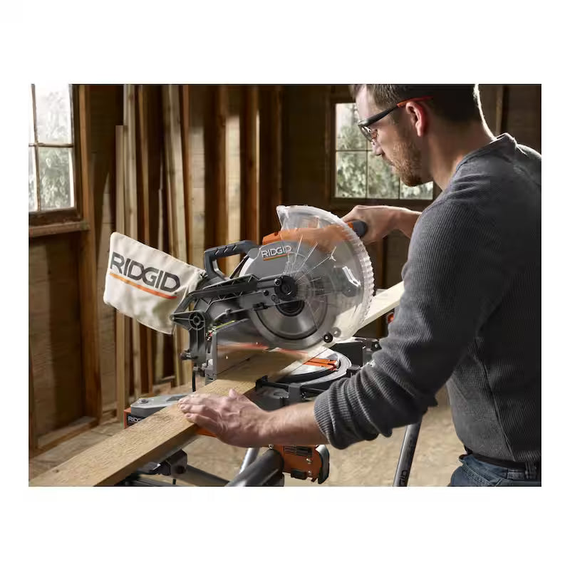 15 Amp 10 in. Corded Dual Bevel Miter Saw with LED Cut Line Indicator Z90653