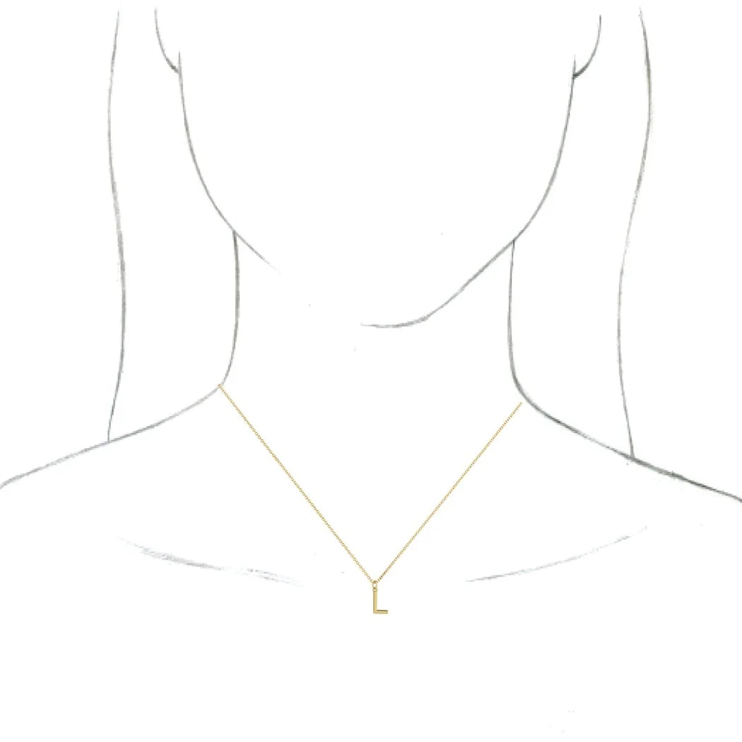 14k Yellow Gold Initial Dangle Necklace Jewelry A99656