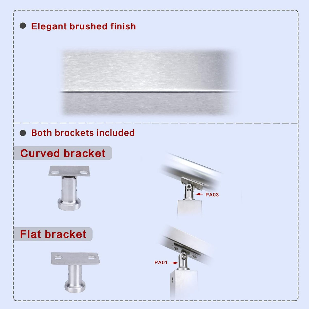4Pack Stainless Steel Brushed Cable Railing Post E89207