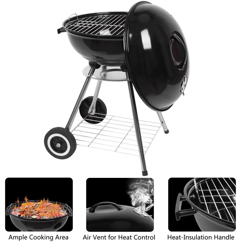 18 Portable Charcoal Grill with Wheels V3981