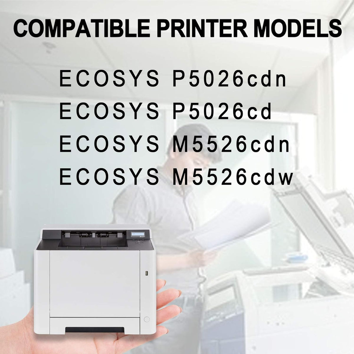 3 Pack Black Toner Cartridge Replacement for Kyocera ECOSYS P5026cdn P5026cdw M5526cdn M5526cdw Toner Kit Printer X82746