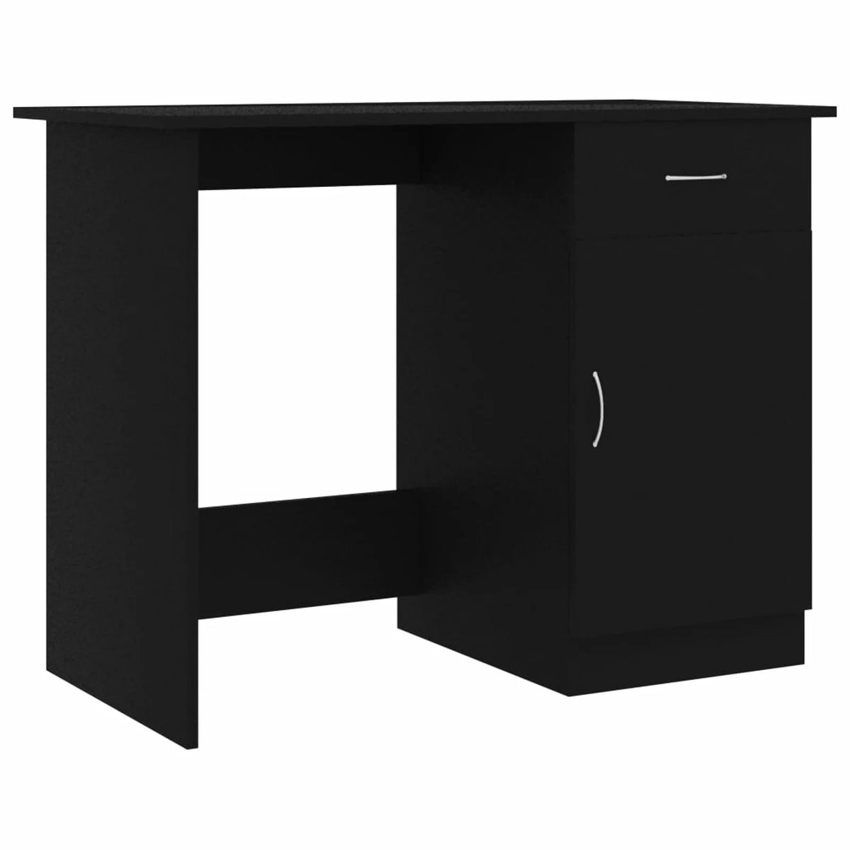 Black Computer Desk with Storage Drawer and Door Cabinet F745