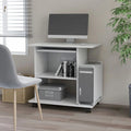 White Engineered Wood Computer Desk with Keyboard Tray 31.5 x 19.7 x 29.5 Inches P880828