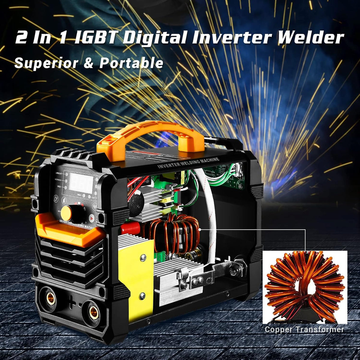 160A Stick ARC Welding Machine with Electrode Holder and Work Clamp L5515