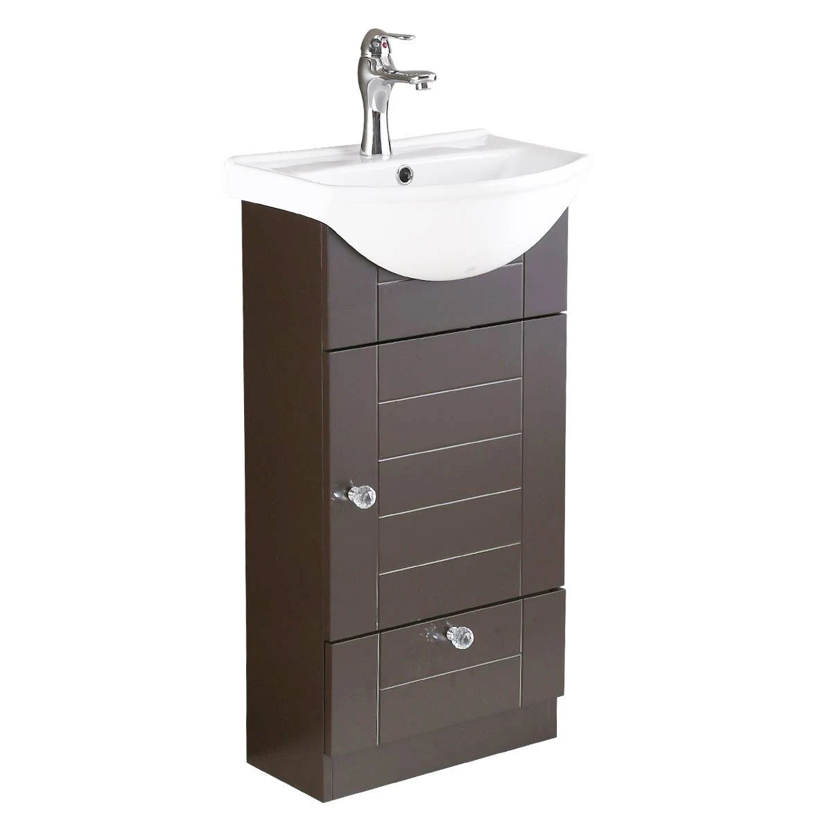 White Bathroom Sink Vanity Cabinet with Faucet and Drain J584292