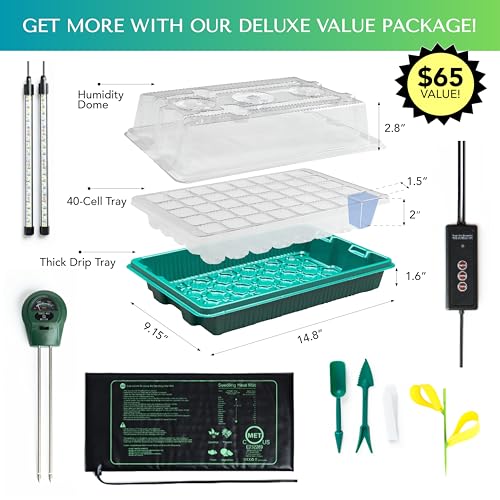40-Cell Seed Starter Tray with Grow Lights and Heat Mat Z62671