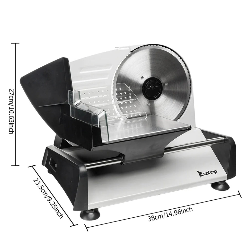 Electric Deli Food Slicer with Removable 7.5'' Serrated & Stainless Steel Blade B844