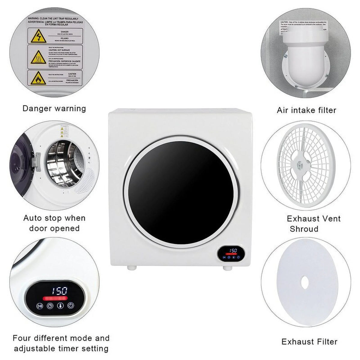 White 2.6 Cu.ft Compact Dryer I492