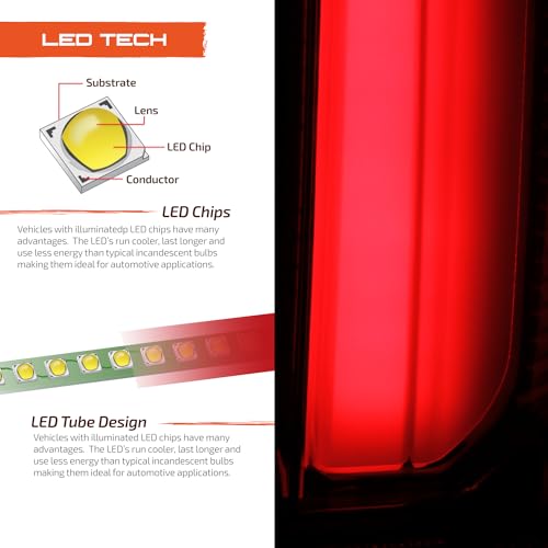 Smoked LED Tail Lamp Brake Lights with Sequential Signal Pair T64264