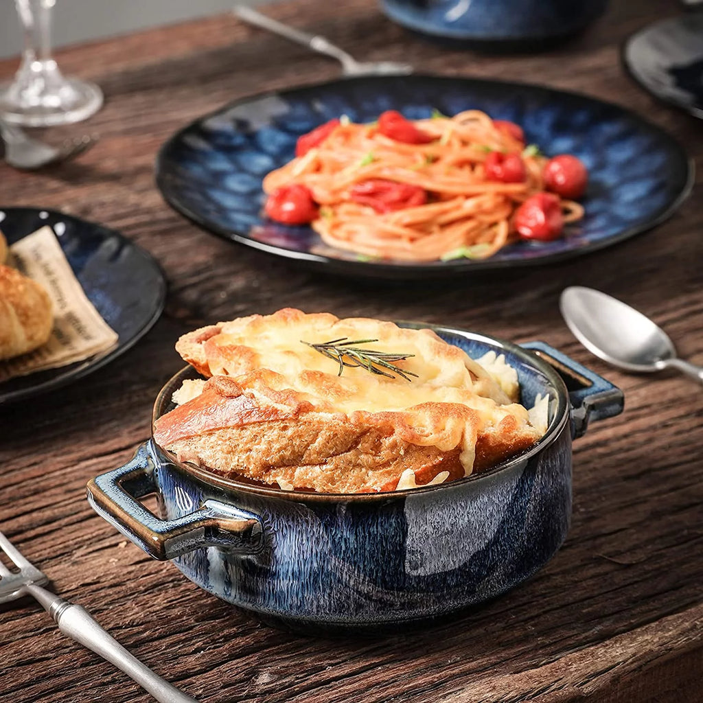 7-Piece Porcelain Blue Bakeware Set L4424