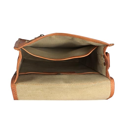 Brown 11 inches Leather Crossbody Bag P27837
