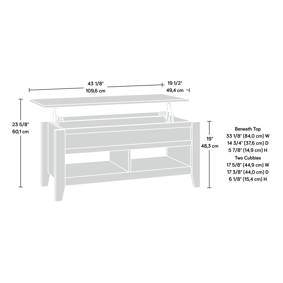 Wood Lift-Top Coffee Table F629