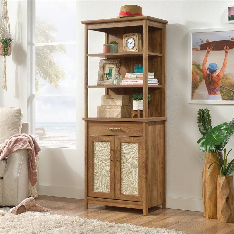 Wood Tall Bookcase with Doors in Sindoori Mango Brown E51474