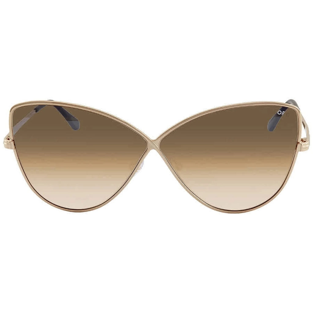 Shiny Rose Gold Gradient Brown Sunglasses H35055