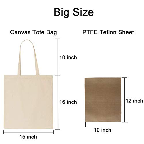 12 Pack Blank Canvas Tote Bags with PTFE Teflon Sheet S319501