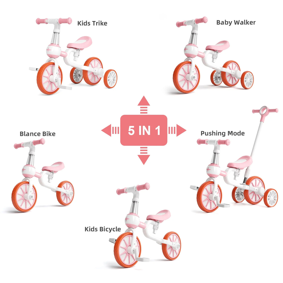 7 in 1 Toddler Tricycle with Removable Pedals L702717