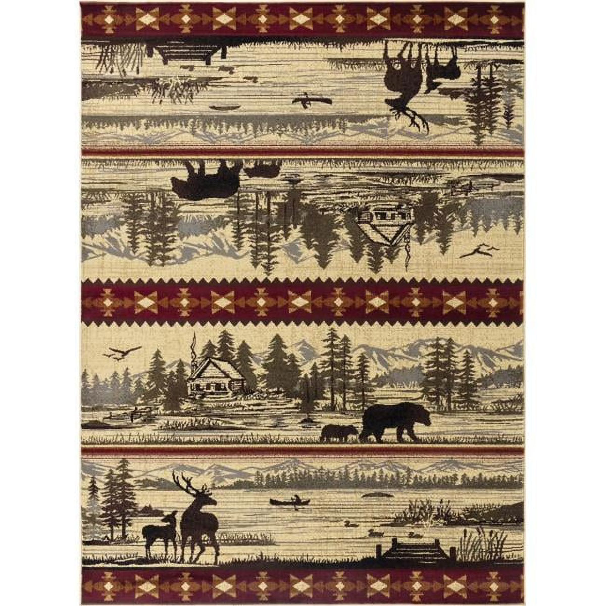 Cream Cabin Life Lodge Rectangle Rug M265