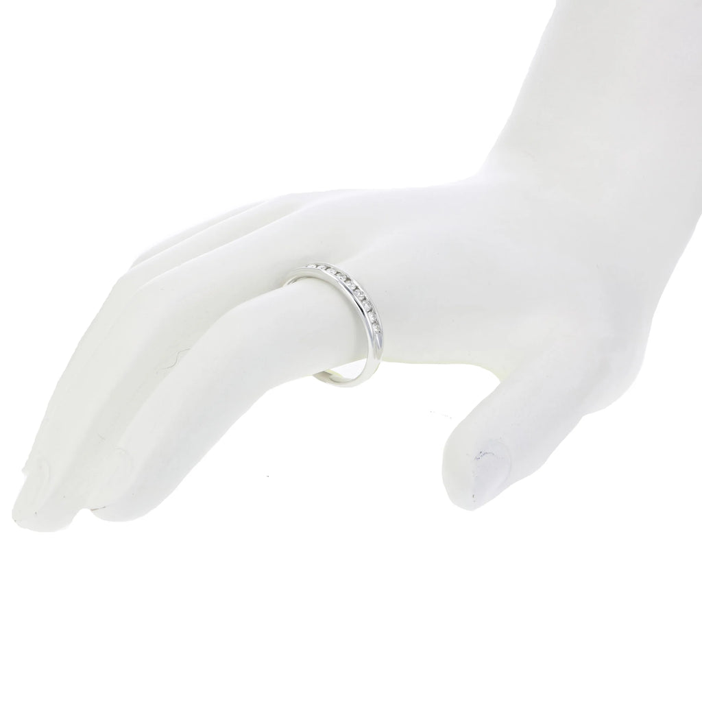 14K White Gold Diamond Bridal Band Comfort Fit T470098