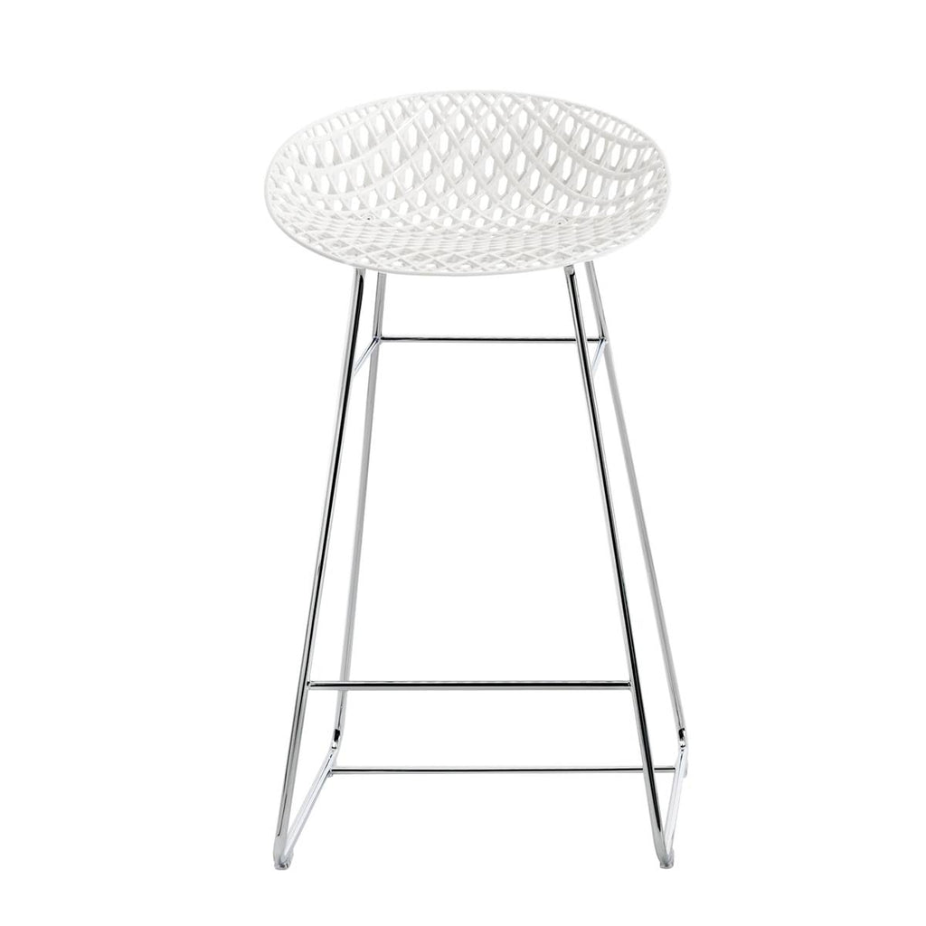 White / Polished Chrome Stool E606883