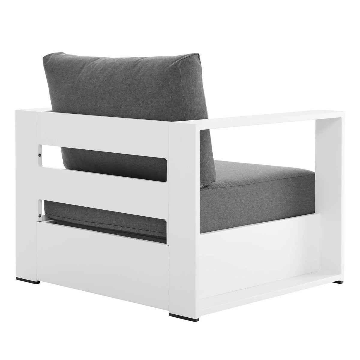 White Powder-Coated Aluminum Armchair T6148