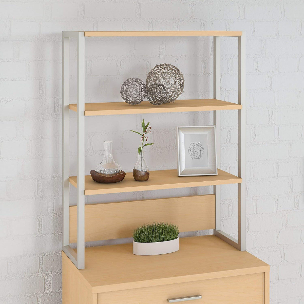 Natural Maple Bookcase Hutch B667875