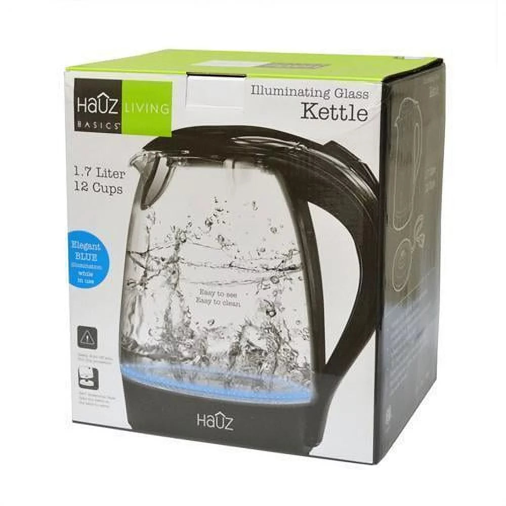 Black Glass Kettle 7 Cups 1.7 Liters C631
