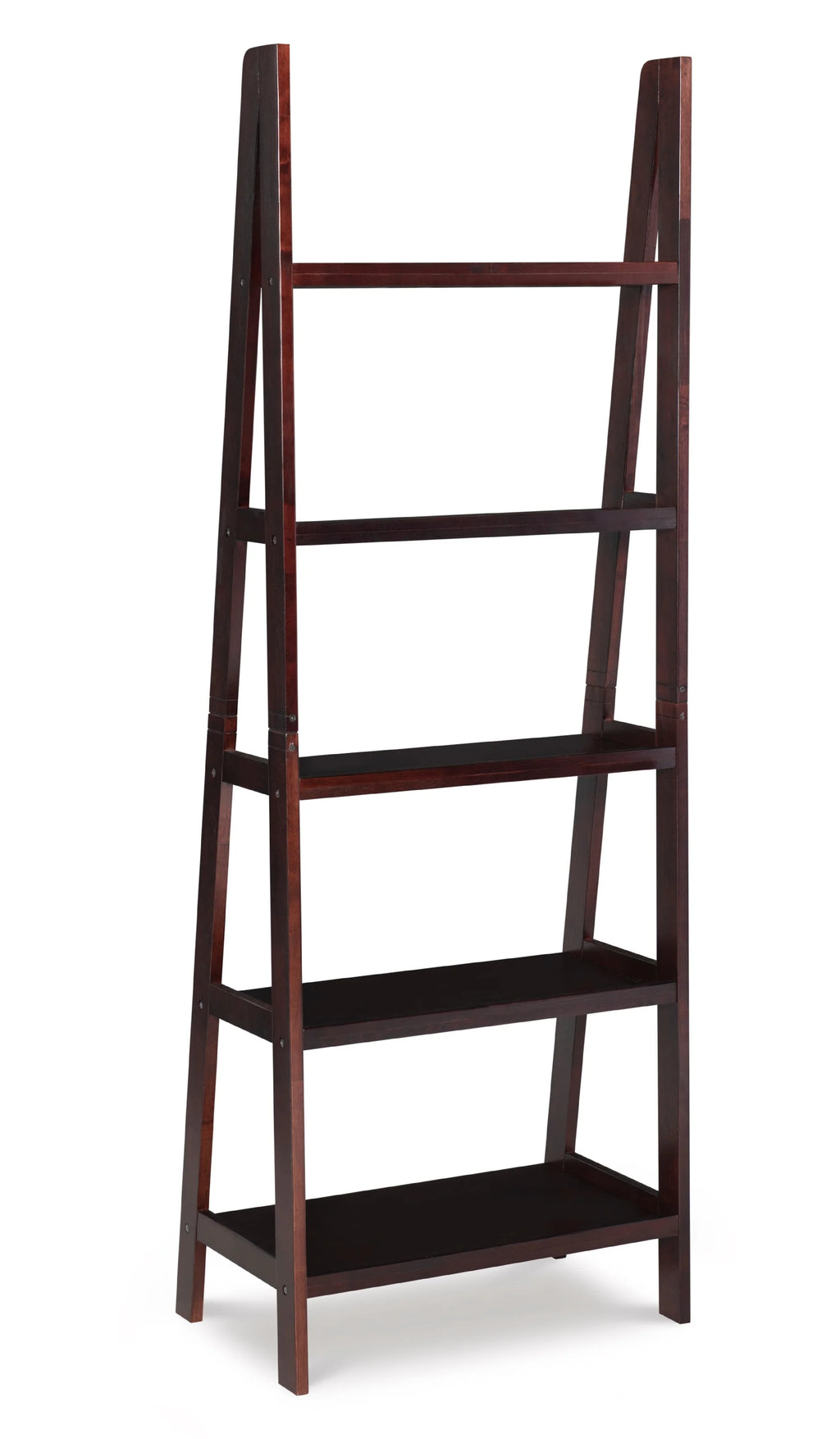 5-Shelf Ladder Bookcase, 72" Height, Espresso Finish N5934