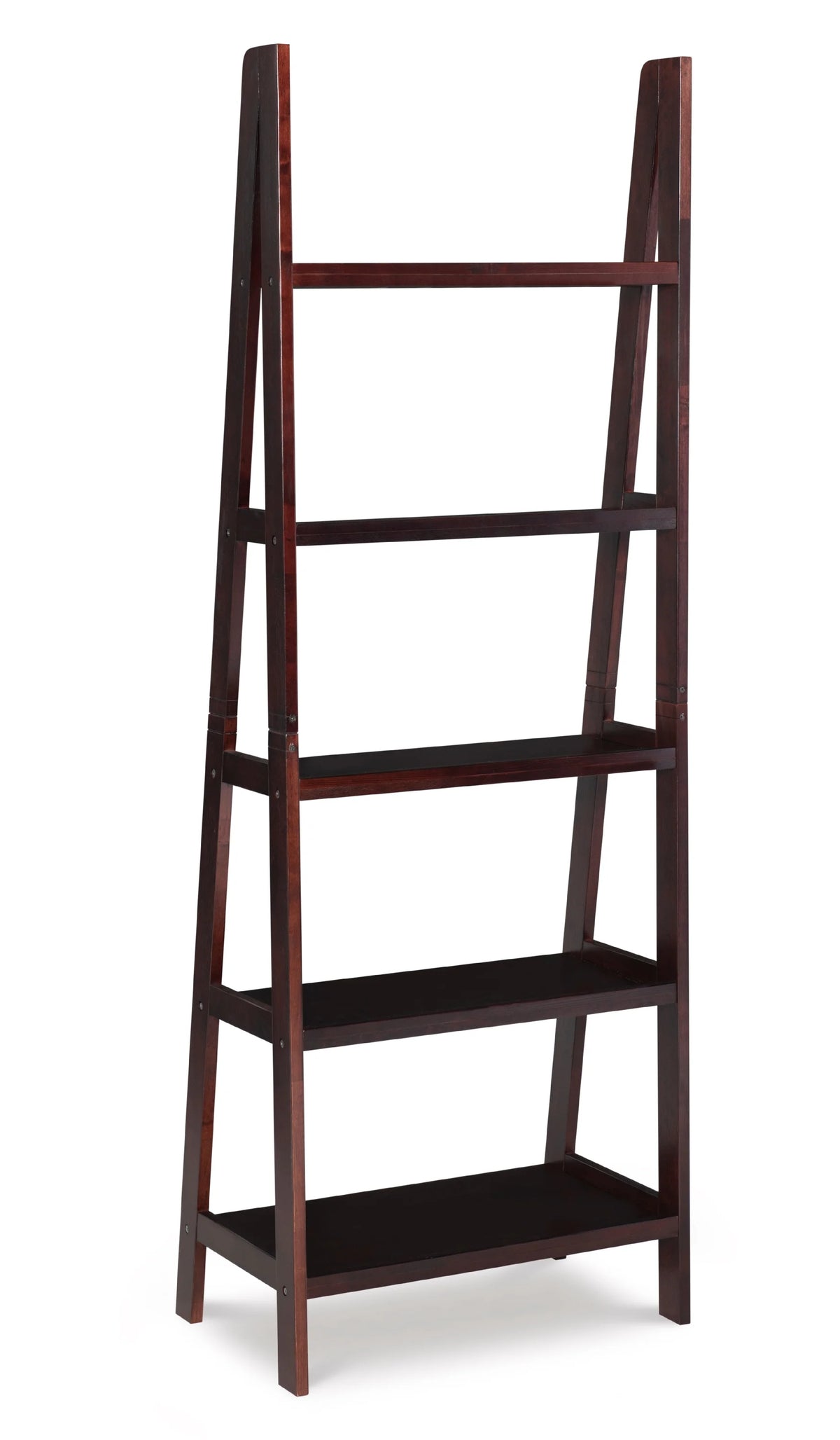 5-Shelf Ladder Bookcase, 72" Height, Espresso Finish N5934