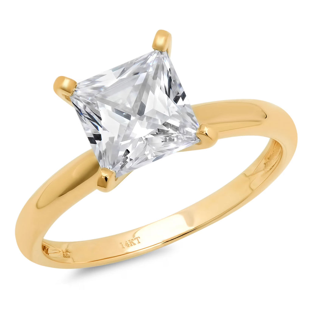 18K Yellow Gold Solitaire Engagement Ring size 3.5 M97740